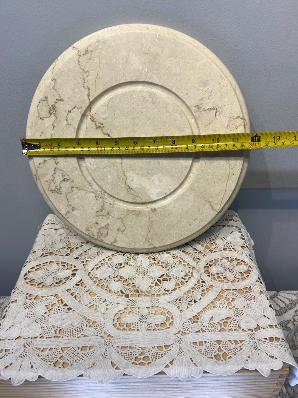 Heavy Glass Dome Cloche and EXTRA LARGE Marble Base Cheese Display Stand Platter - Picture 6 of 8